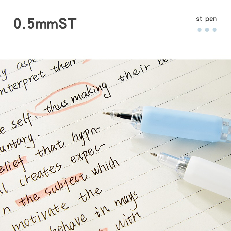 Bút bi bấm Mura 8152 nắp cài sắt bấm nút ngòi mực 0.5mm họa tiết caro cho học sinh