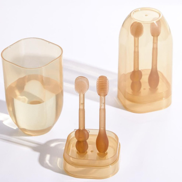 Set bàn chải, rơ lưỡi , tưa lưỡi silicon cao cấp cho bé 0-18 tháng