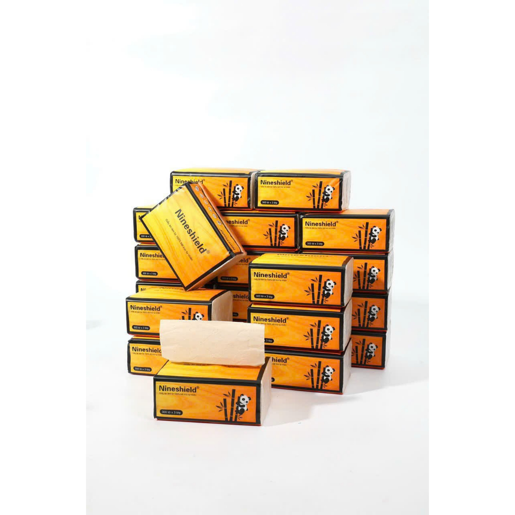 Thùng 30 gói giấy ăn gấu trúc Nineshield chính hiệu cao cấp, Giấy ăn cao cấp nội địa trung siêu dai,không chất tẩy trắng