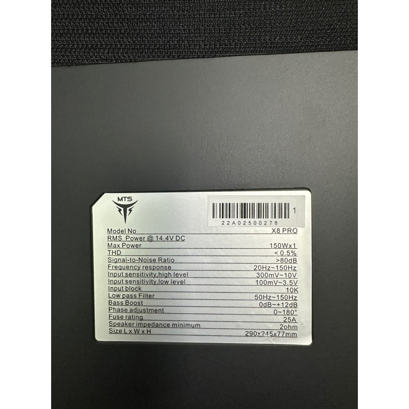 Loa Sud Gầm Ghế MTS X8 PRO Thương Hiệu ITALYA Chính Hãng_Phụ Kiện Xe _A-Z