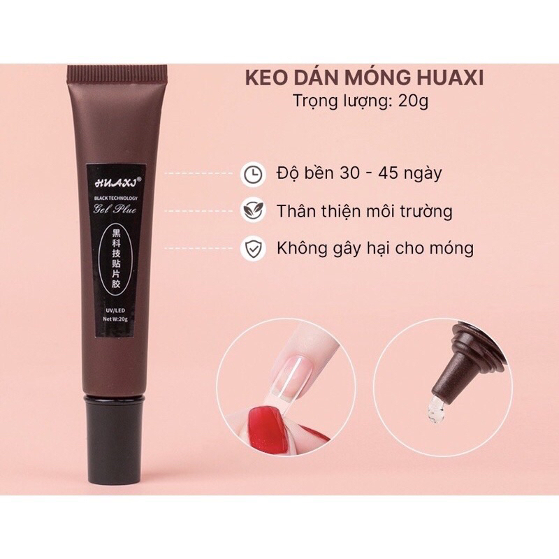 Gel định hình dán móng Huaxi 20g dạng tuýt tiện lợi , gel đa năng HN NAIL NEW