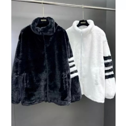 Áo Khoác Lông Nam Nữ Thom Browne Zip Phối Tay 4 Sọc Kẻ Lót Gió 2 Dày Dặn From Dáng Cực Hót Trend 2023