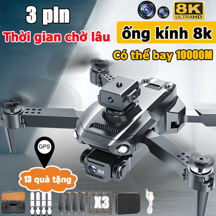 Drone từ xa có camera tích hợp cảm biến chống va chạm camera 8k bay 30 phút tầm bay 1500M Pin 20000mAh