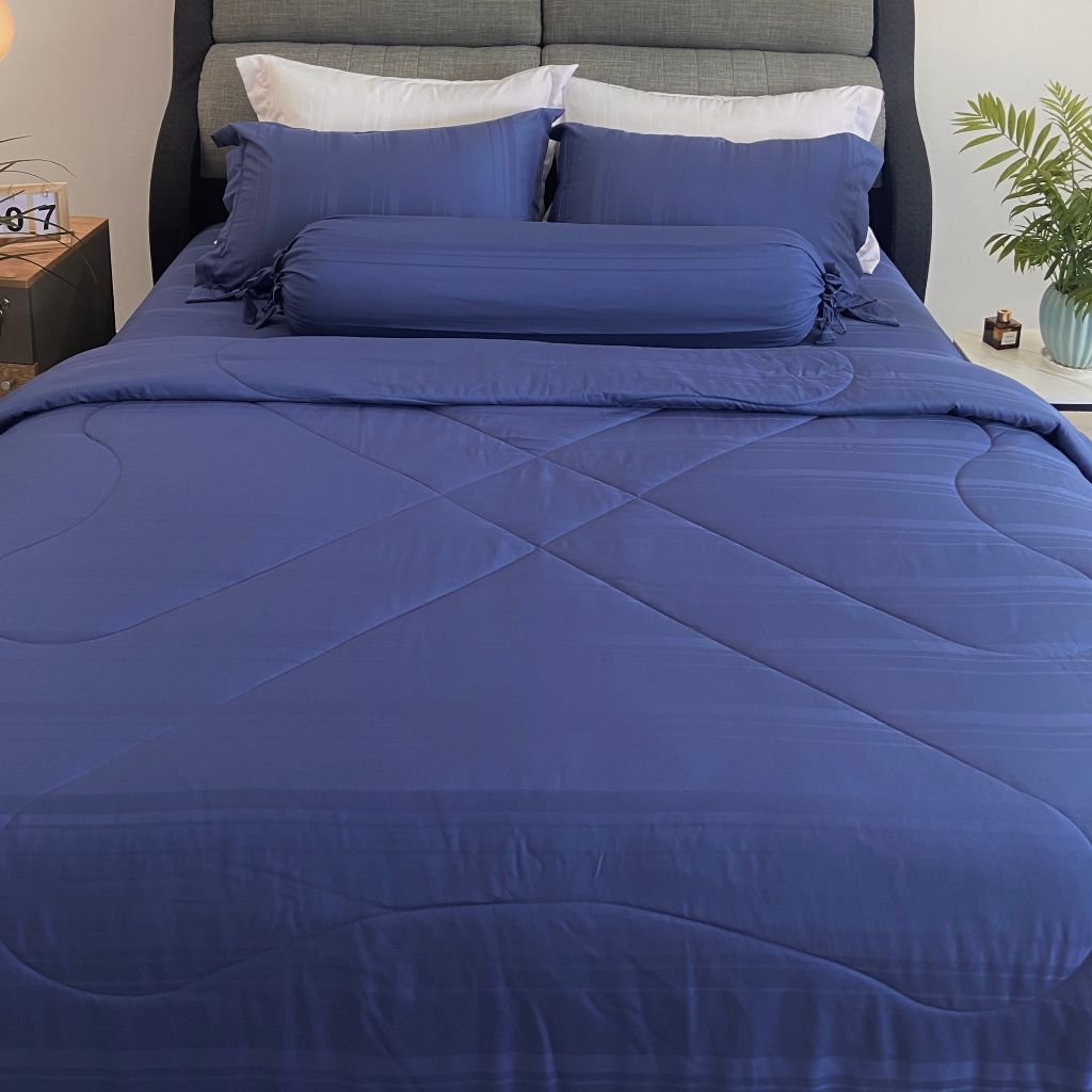 Bộ ga giường, áo gối NIN House Classic (không kèm mền) 2023 nhiều màu, đủ kích thước màu trơn sọc ngang