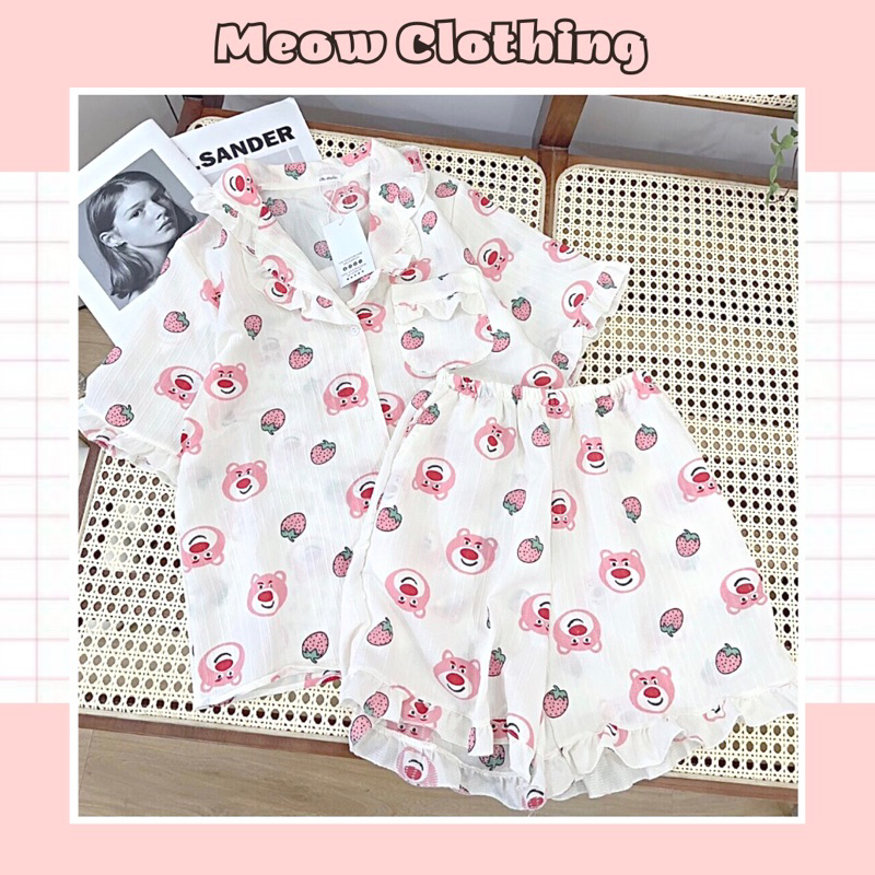 Đồ Mặc Nhà, Bộ Ngủ Nữ, Pijama Chất Vải Đũi Gân Freesize