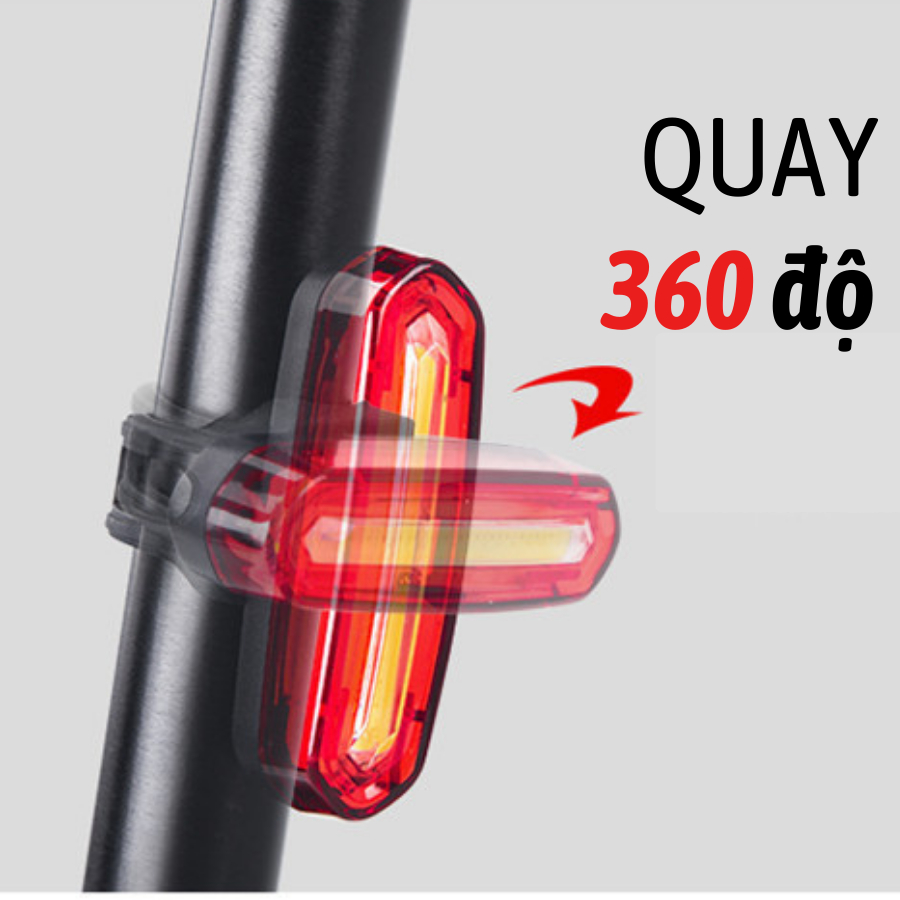 Đèn xe đạp, đèn cảnh báo xe đạp FIXED GEAR 6 chế độ, sáng mạnh, chống nước, sạc usb, DH05