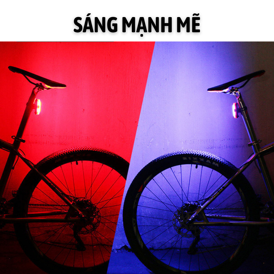 Đèn xe đạp, đèn cảnh báo xe đạp FIXED GEAR 6 chế độ, sáng mạnh, chống nước, sạc usb, DH05