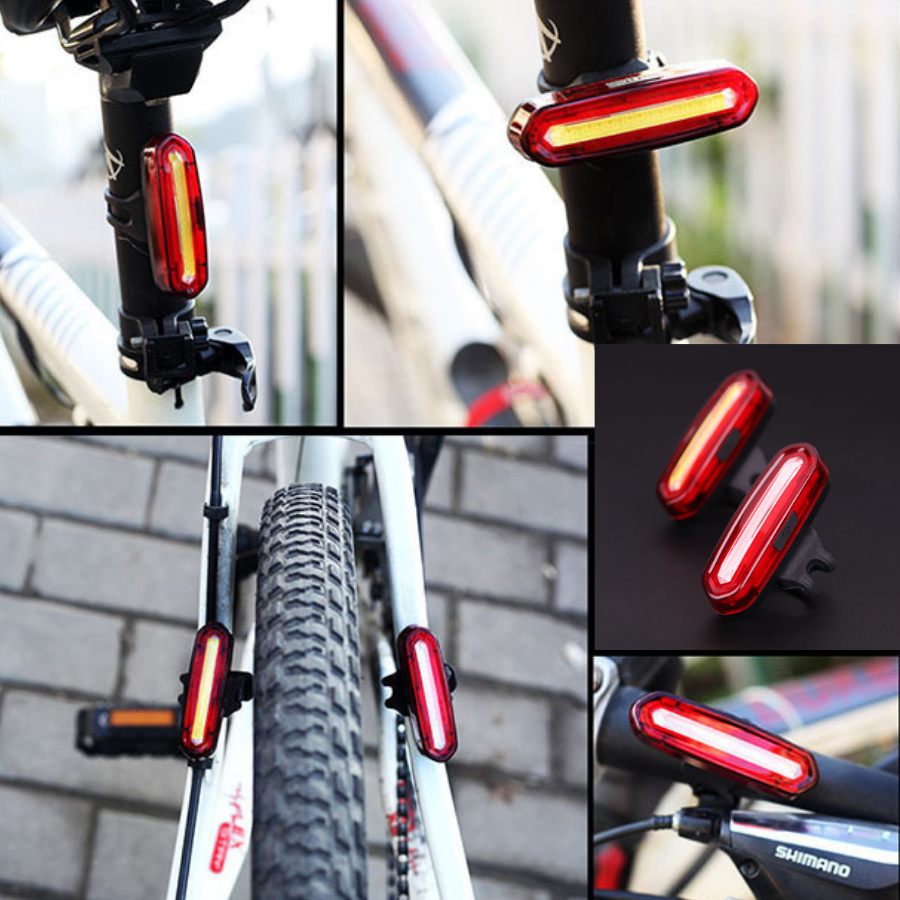 Đèn xe đạp, đèn cảnh báo xe đạp FIXED GEAR 6 chế độ, sáng mạnh, chống nước, sạc usb, DH05