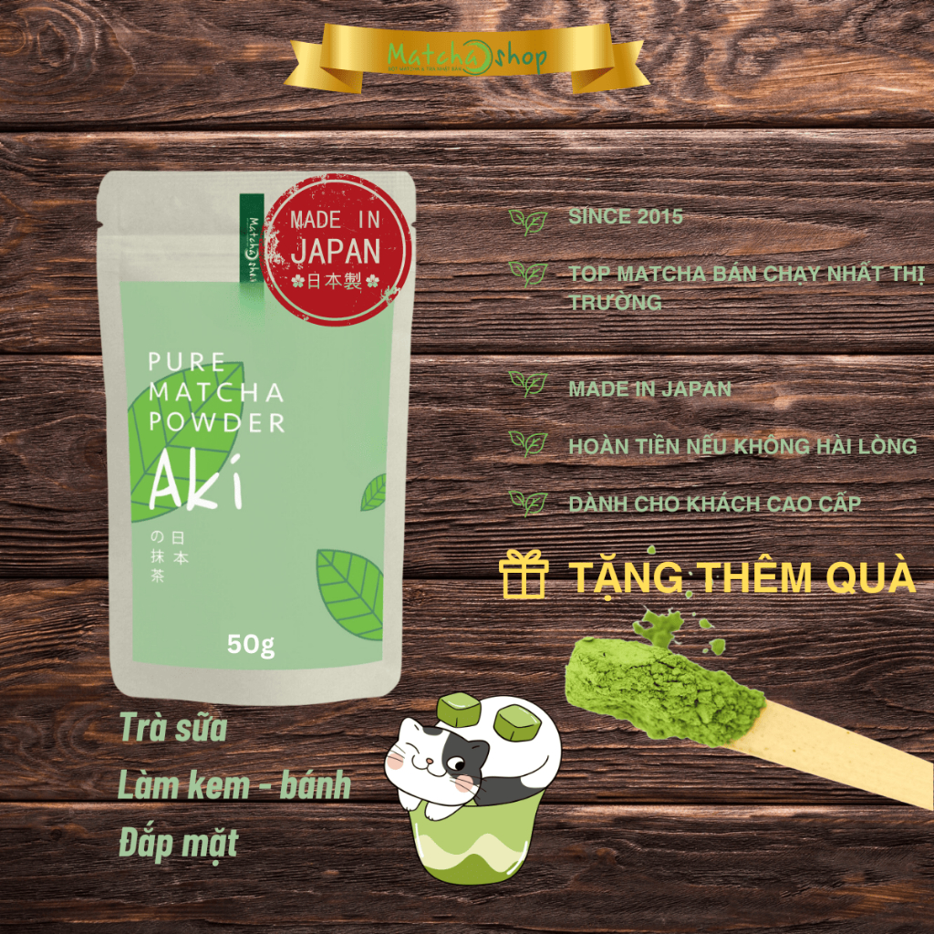 Bột Trà Xanh Matcha Aki Nhật Bản 20G-50G-100G