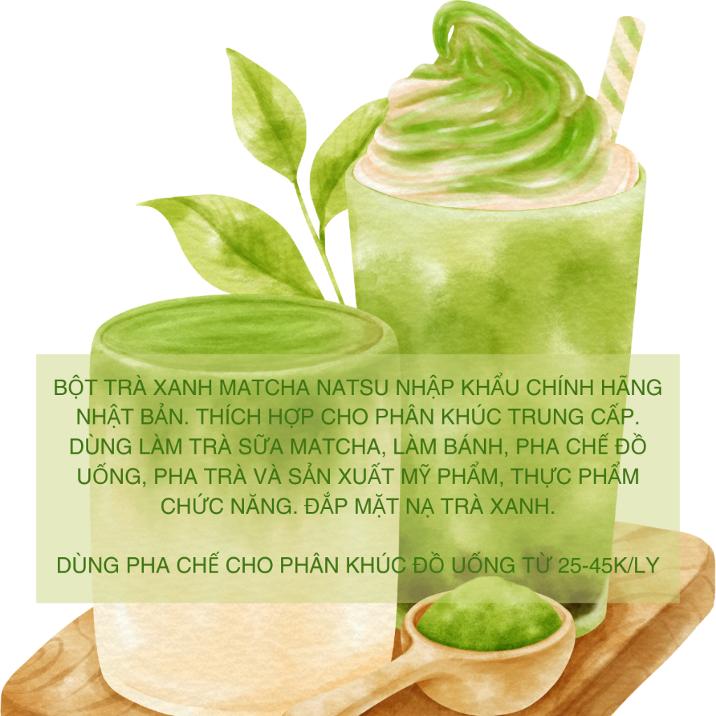 Bột Trà Xanh Matcha Natsu Nhật Bản 20G-50G-100G