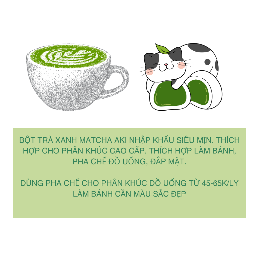 Bột Trà Xanh Matcha Aki Nhật Bản 20G-50G-100G