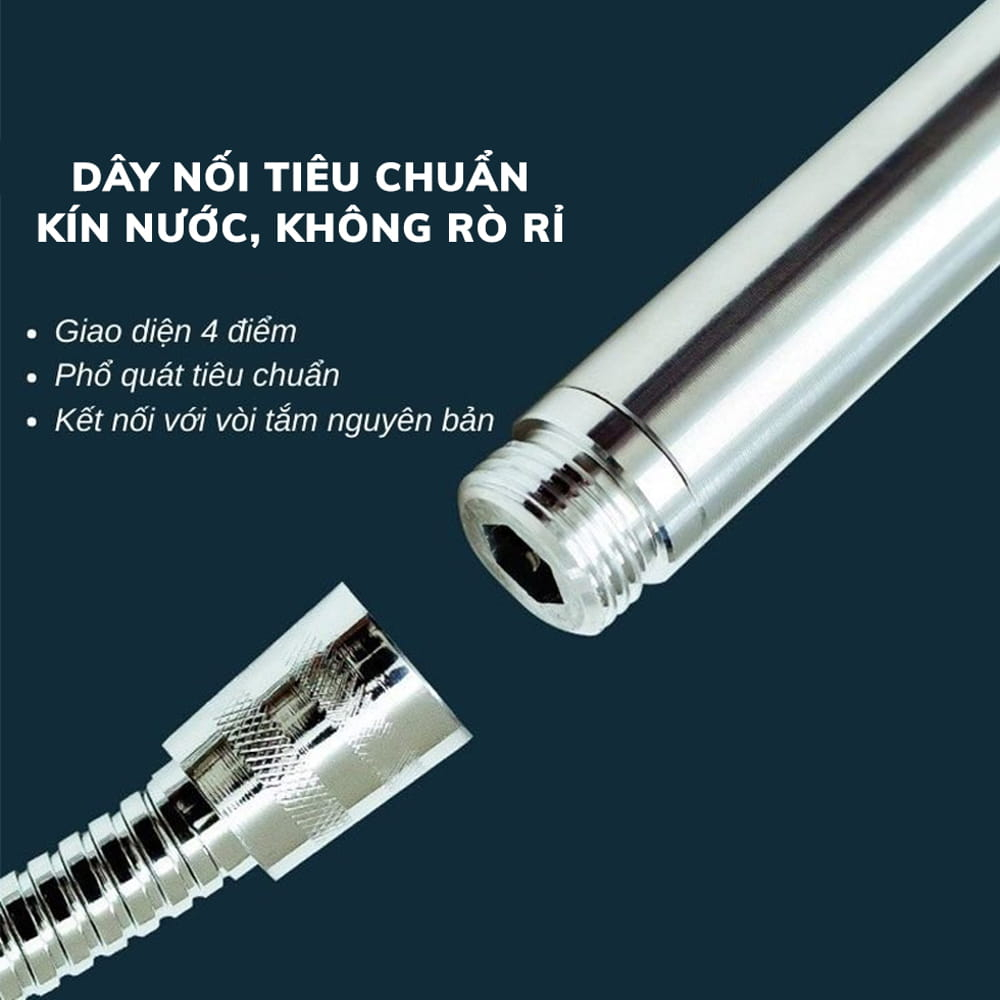 Vòi Sen Tăng Áp - Đầu Vòi Hoa Sen Mát Xa- 4 Trong 1 - 3 Chế Độ Áp Suất Cao Tiết Kiệm Nước - Lõi Cotton Lọc Cho Nhà Tắm