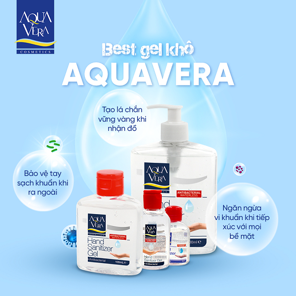 Gel rửa tay khô AquaVera kháng khuẩn 100ML