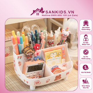 Dụng Cụ Cắm Bút Đa Năng 6 Ngăn - tặng kèm sticker ngẫu nhiên - Kệ bút mini