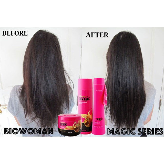 Serum dưỡng tóc Biowoman Magic Hair Keratin Smooth Tạo Kiểu Dưỡng Tóc Bóng Mượt 250ml