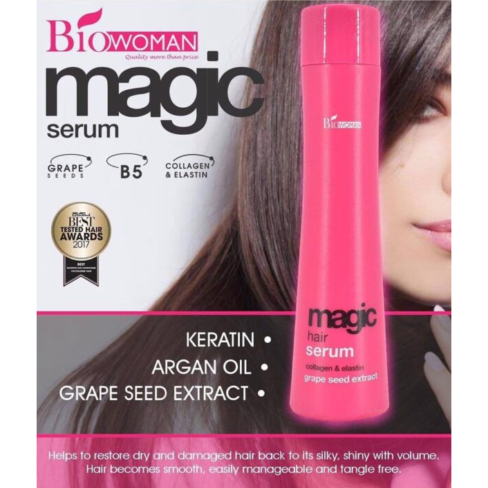 Serum dưỡng tóc Biowoman Magic Hair Keratin Smooth Tạo Kiểu Dưỡng Tóc Bóng Mượt 250ml