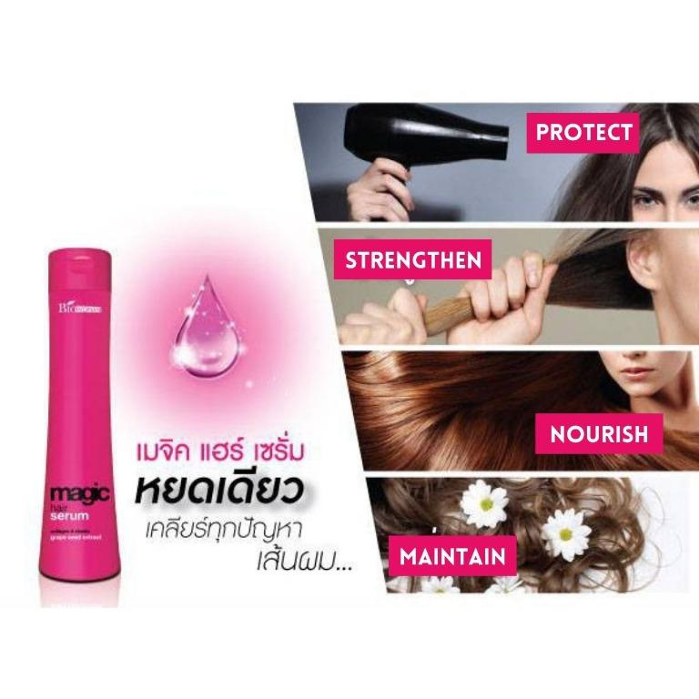 Serum dưỡng tóc Biowoman Magic Hair Keratin Smooth Tạo Kiểu Dưỡng Tóc Bóng Mượt 250ml