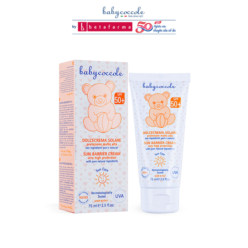 Kem chống nắng cho bé Babycoccole 0M+ an toàn cho trẻ sơ sinh & em bé da nhạy cảm SPF 50+ 30ml/75ml