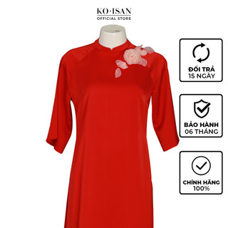 Áo dài cách tân nữ đỏ Tết dáng suông cổ truyền thống may sẵn KOISAN 21052012-1
