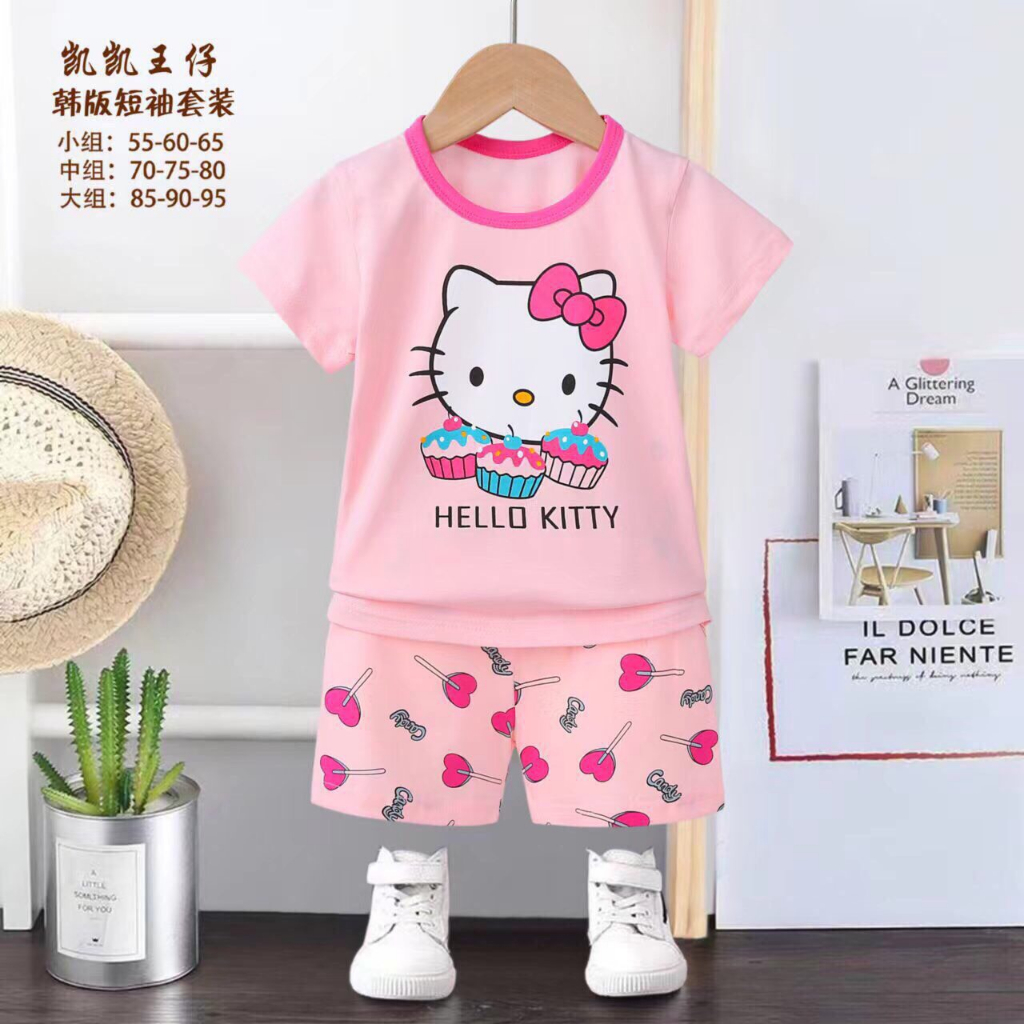Đồ Bộ Cho Bé Gái CUASTORE, Bộ Cộc Tay Cho Bé Gái Vải Cotton Phối Màu Và In Hình Họa Tiết 7-15kg Mã:ĐBG716