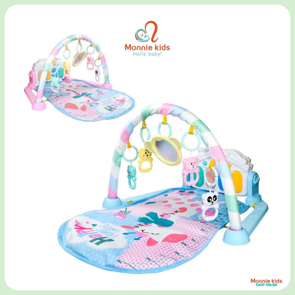 Thảm nằm chơi cho bé 0-24m, thảm nhạc vui chơi phát triển giác quan - Monnie Kids