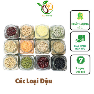 Các loại đậu, đỗ: đậu gà, đậu nành, đậu đỏ, đậu xanh, đậu hà lan, đỗ đen xanh lòng, đậu ngự, đậu cúc, đậu lăng