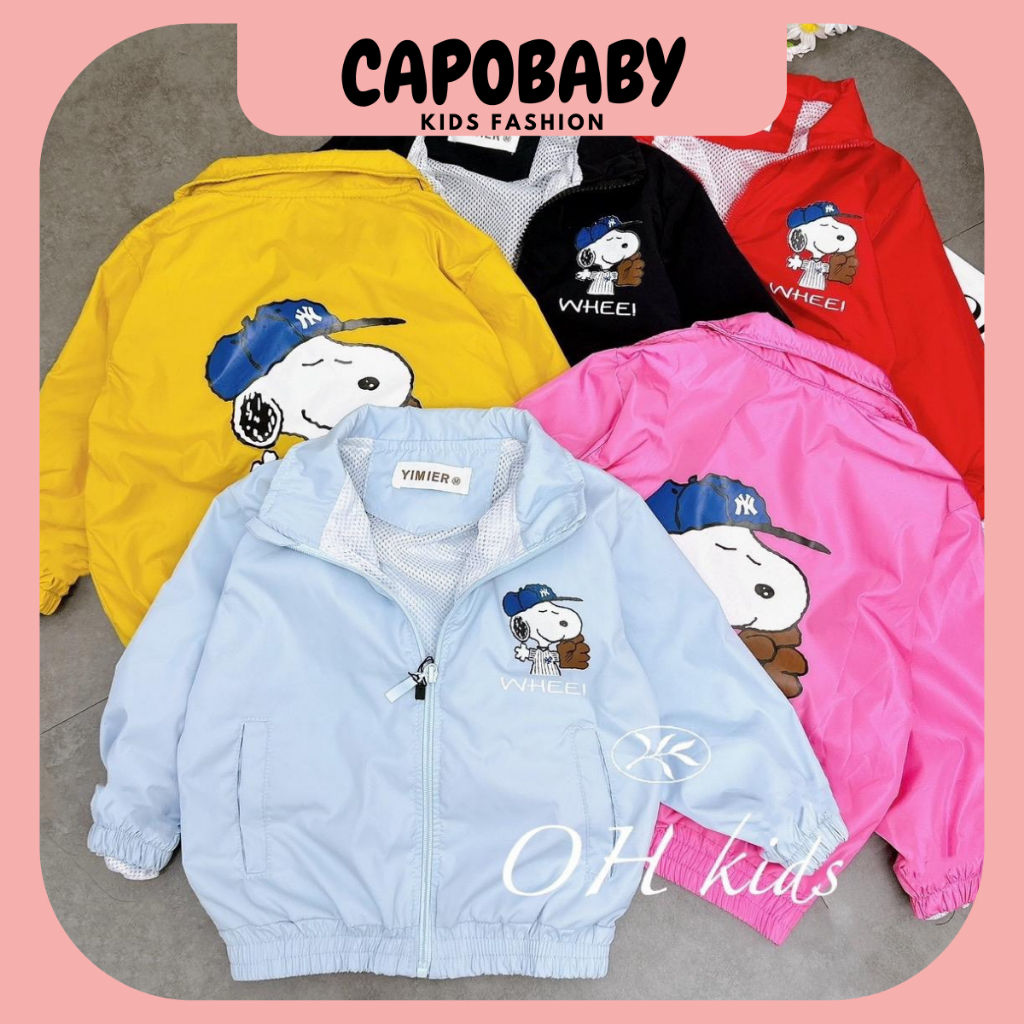 Áo khoác gió lót lưới cho bé, áo khoác cho bé trai bé gái 8-20kg