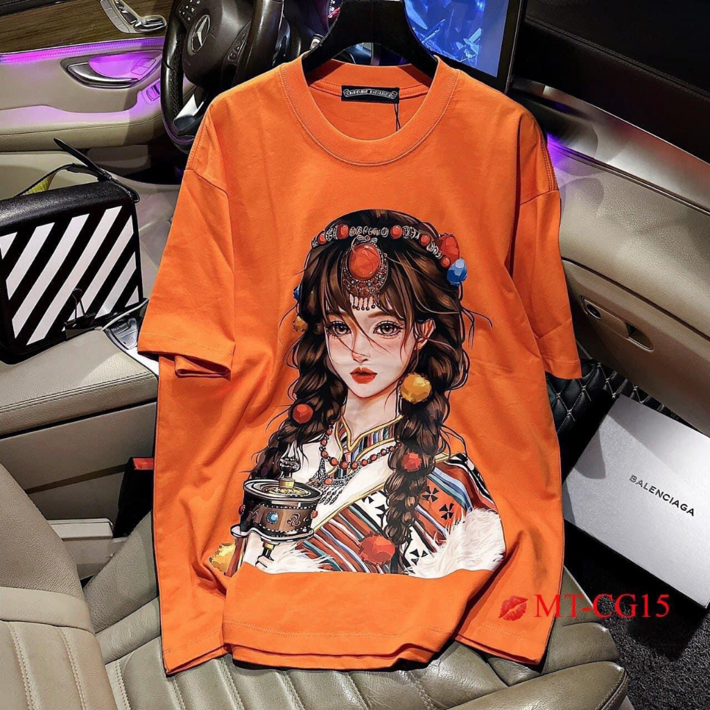 Áo thun cho bé hình cô gái dân tộc, áo thun gia đình mẹ và bé,