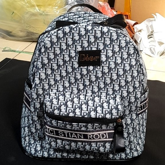 Balo Lv nam nữ đi học đi chơi size 40 chất Canvas màu xanh loang mẫu mới