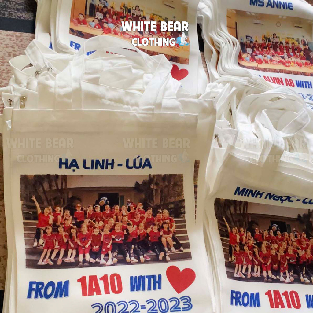 Túi tote canvas in theo yêu cầu WHITE BEAR CLOTHING