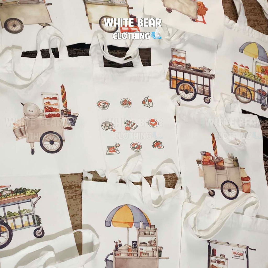 Túi tote canvas in theo yêu cầu WHITE BEAR CLOTHING