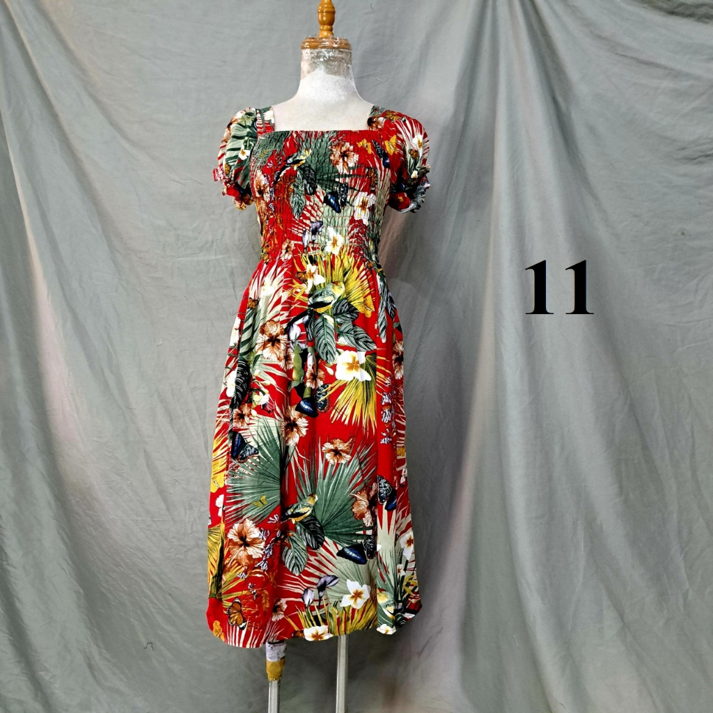 Đầm lanh ngắn tay búp