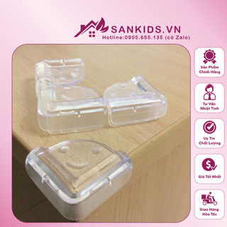 Combo 4 miếng bọc góc bàn bịt cạnh bàn silicon góc vuông an toàn cho bé