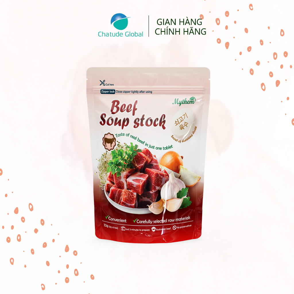 VIÊN NƯỚC DÙNG/NƯỚC HẦM CÔ ĐẶC MYTHEM VỊ THỊT BÒ ÚC, NHẬP KHẨU HÀN QUỐC
