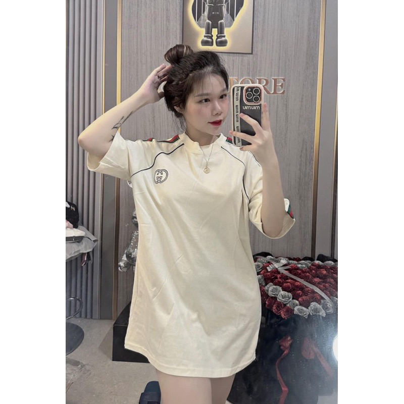 Áo Phông Thêu G Pha Viền Vai Dây Nổi Chuẩn Loại 1