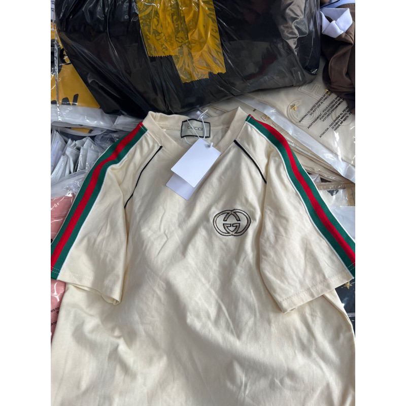 Áo Phông Thêu G Pha Viền Vai Dây Nổi Chuẩn Loại 1