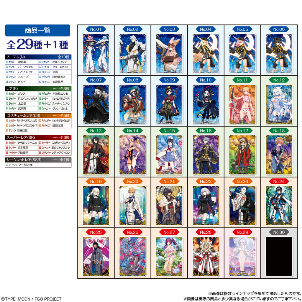 Bánh kèm thẻ nhân phẩm Fate grand order wafer vol 12