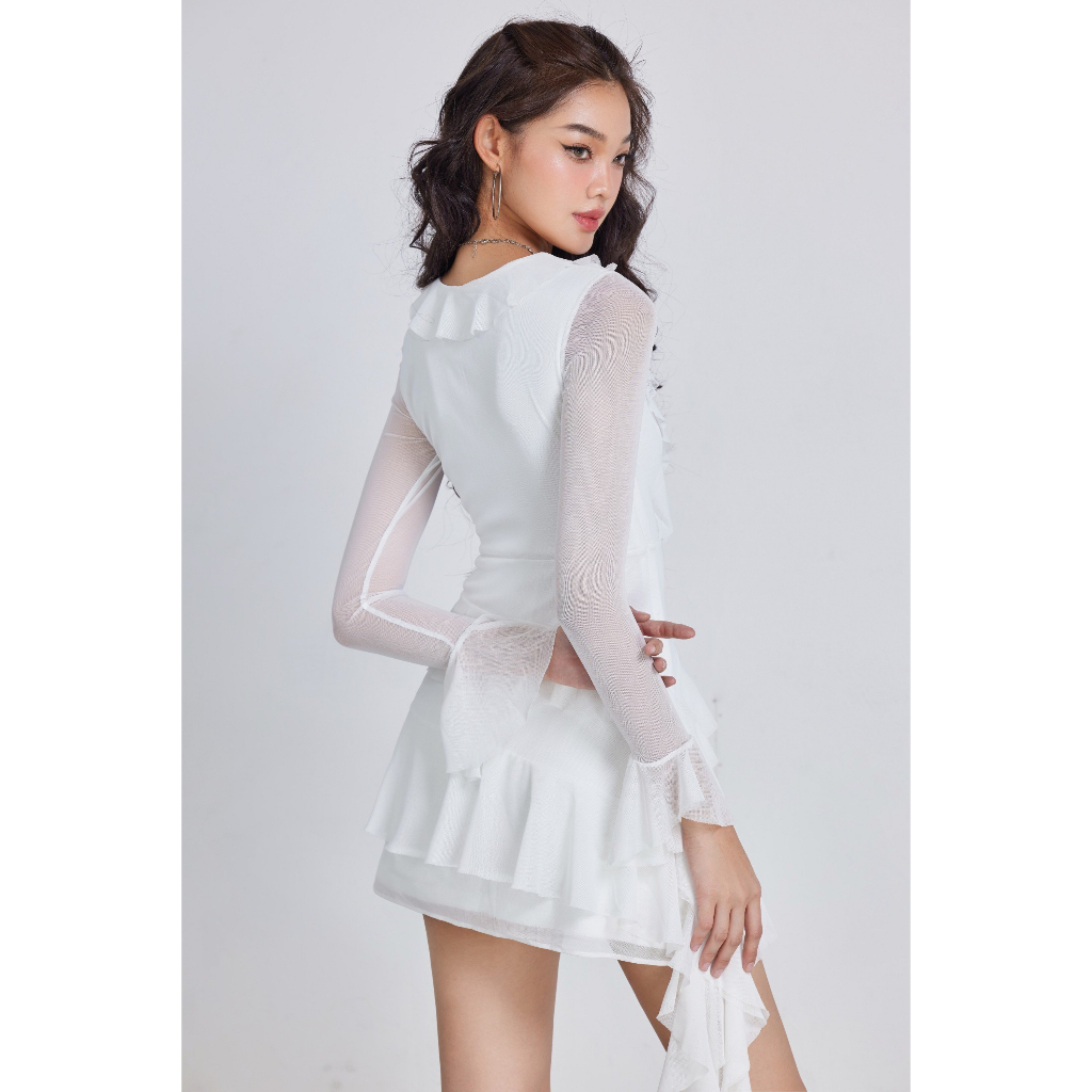 Đầm Nữ Ôm Body Tay Dài Phối Tua Rua Hot Trend - FELIE DRESS - GOÛT DE JUN