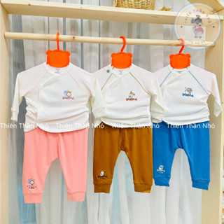 Bộ Sơ Sinh Dài Tay Dokma Thu Đông Cài Lệch Chất Modal Mềm Mịn Cho Bé Trai Bé Gái Sơ Sinh