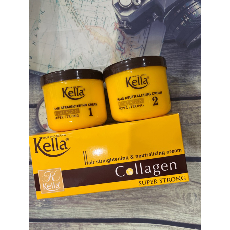 Thuốc duỗi tóc Kella collagen (vàng) 500ml