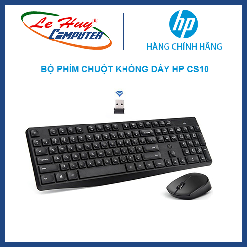Bộ bàn phím và chuột không dây HP CS10 USB Hàng Chính Hãng