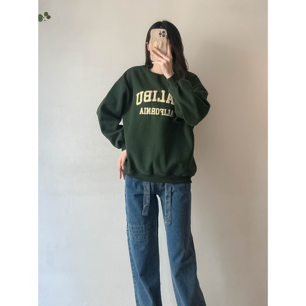Áo sweater nỉ bông in chữ Mali - Retrostyle - AoSwtMALIBU780