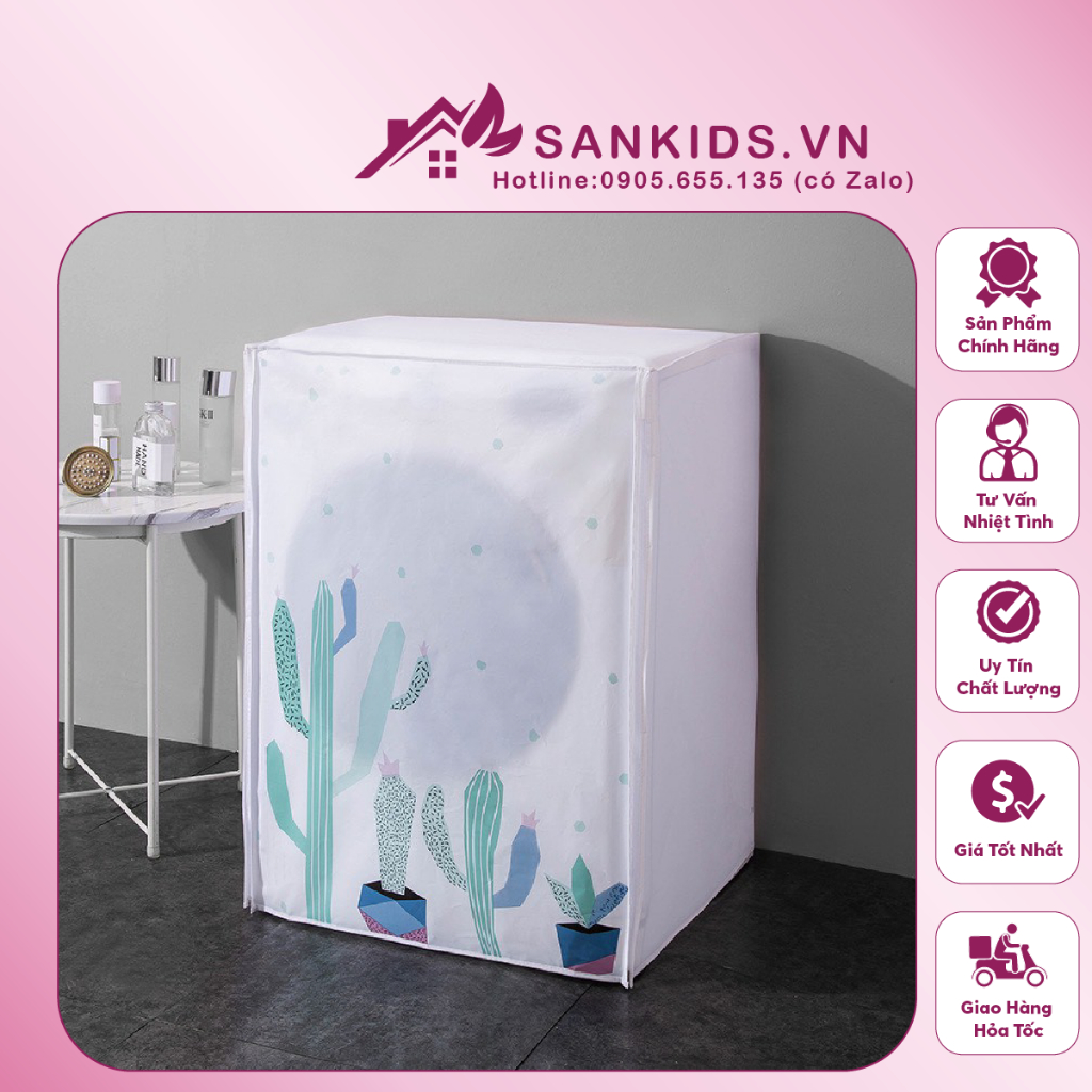 Vỏ bọc máy giặt chống bụi mới 2 loại cửa trên và cửa ngang loại đẹp nhập khẩu