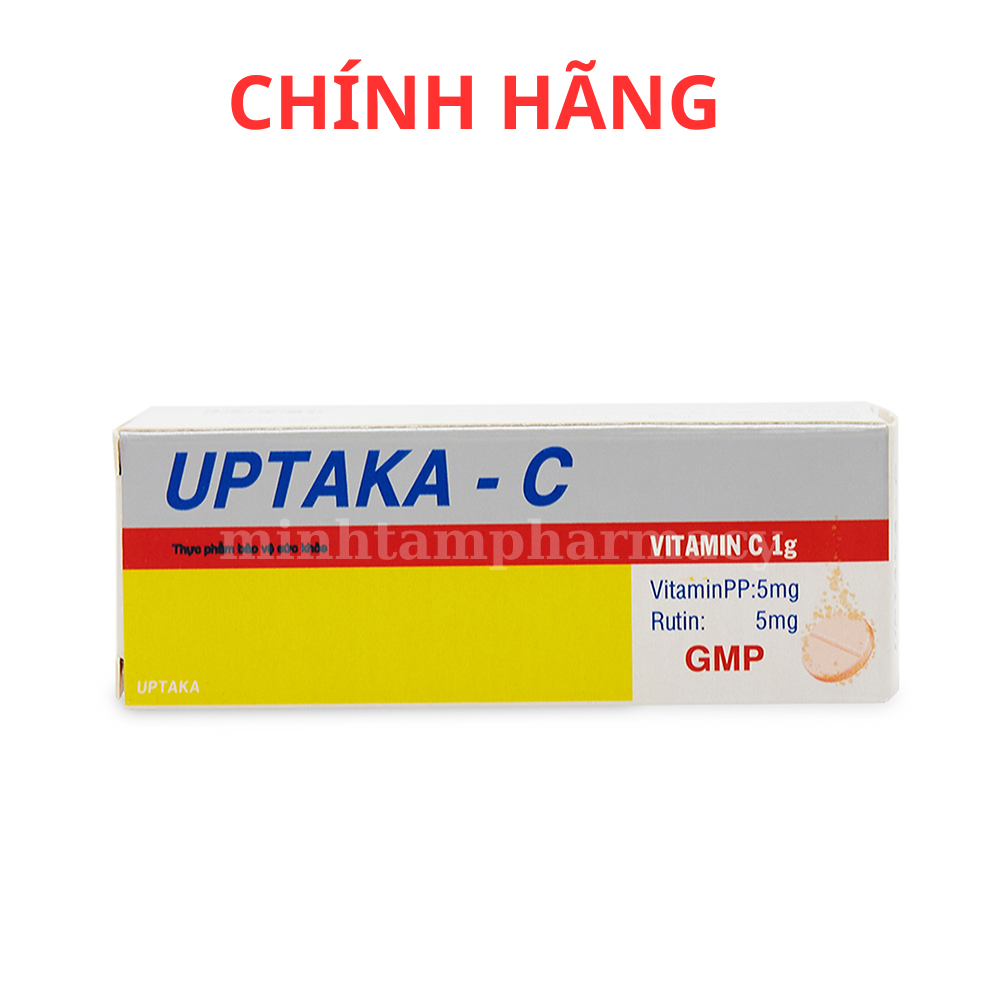 Viên C sủi vitamin C 1000mg UPTAKA C tăng sức đề kháng, tăng sức khỏe, giảm chảy máu chân răng - 10 viên