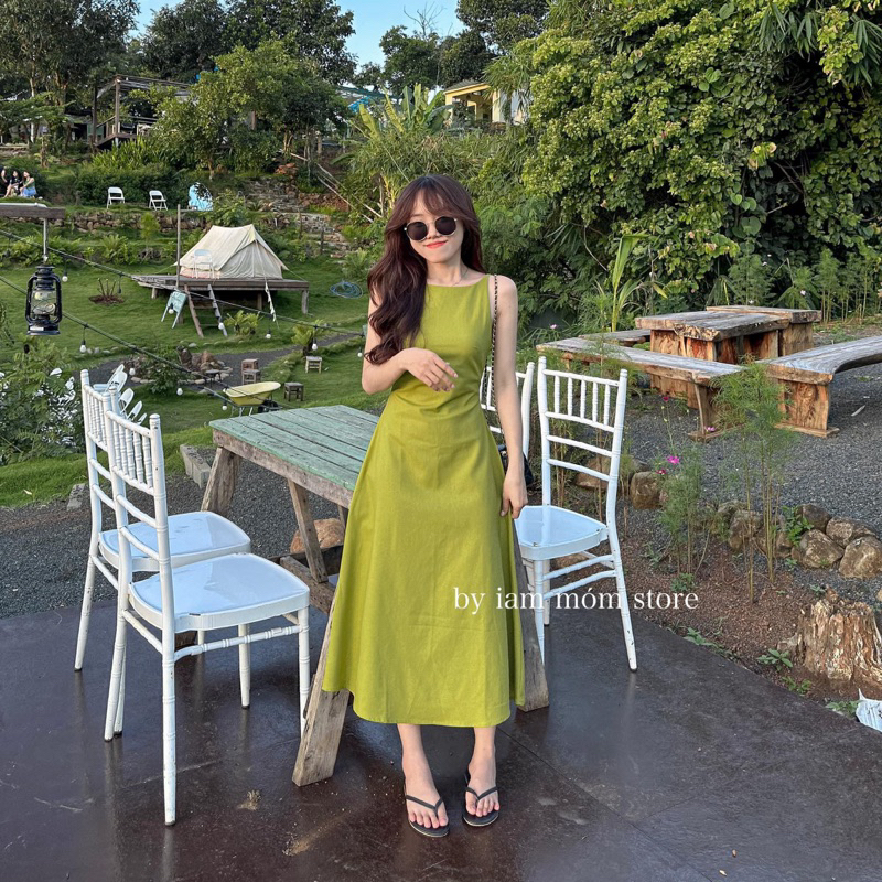 Luia Dress _ Váy dây linen tôn eo dàng dài