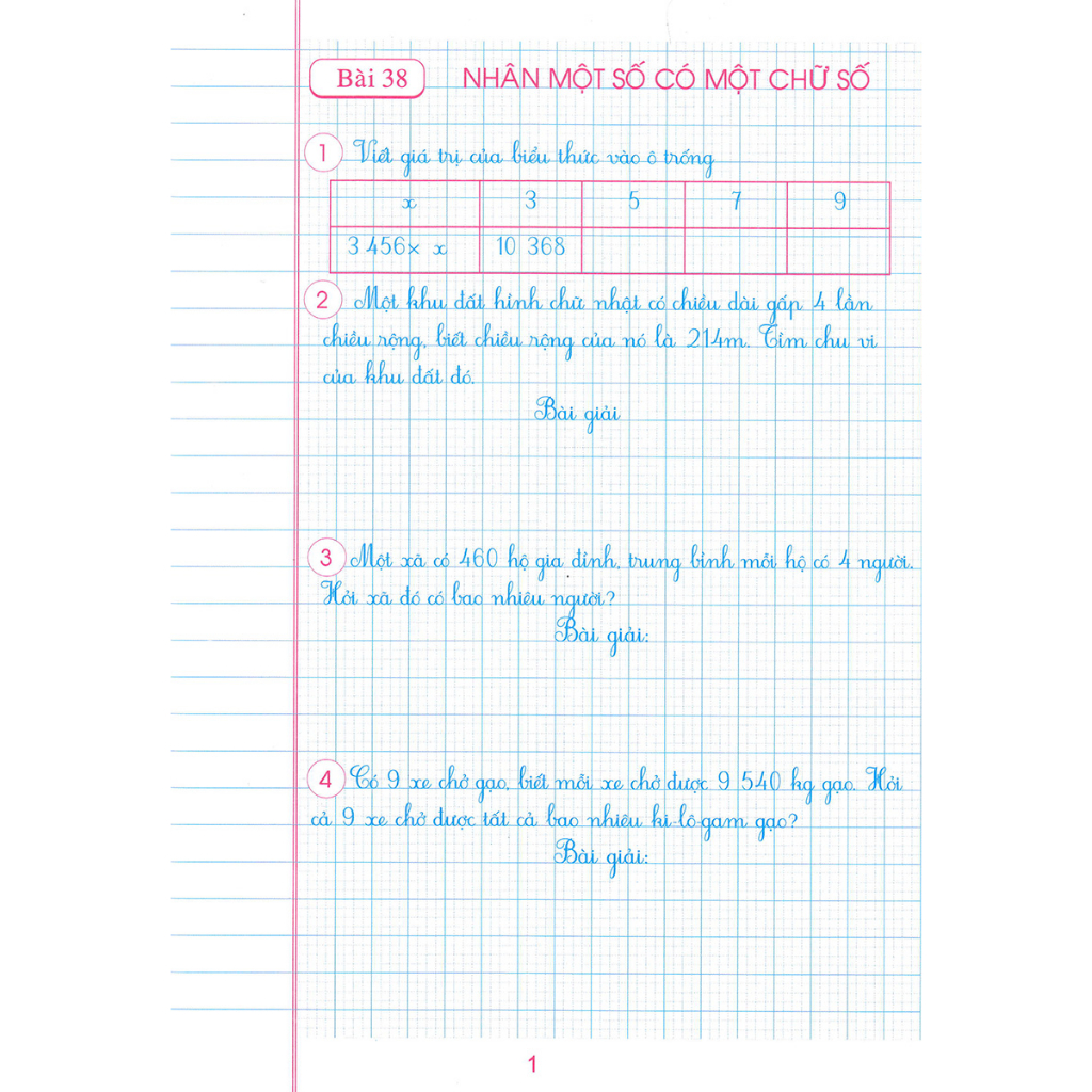 Sách-Luyện Tập Toán 4 Quyển 2 - Trình Bày Trên Giấy Ô Li