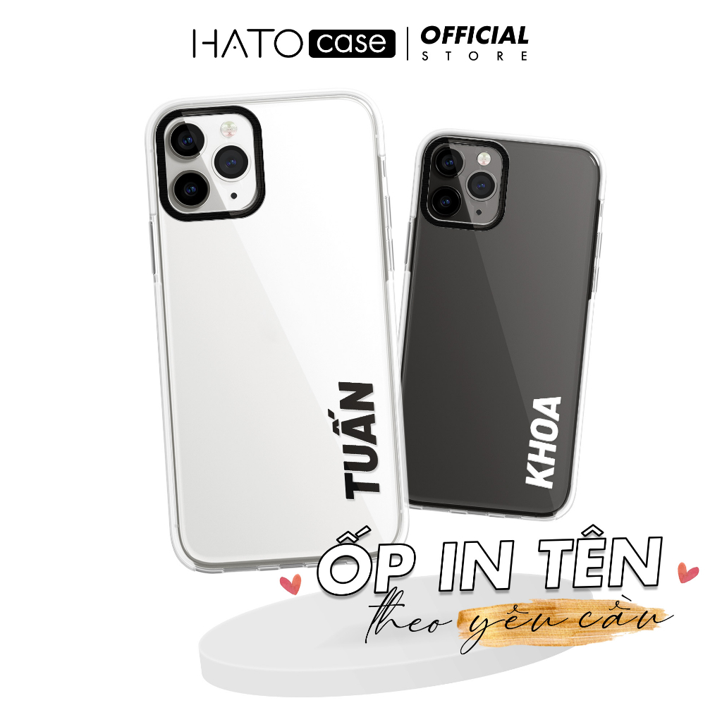 Ốp in tên HATO Case Ốp lưng in tên riêng theo yêu cầu cho tất cả dòng máy điện thoại iPhone, Mẫu 4