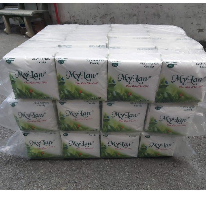 1 Thùng  giấy ăn napkin giấy vuông Mylan 330x330mm mềm mịn,siêu dai, siêu tiết kiệm  giấy cao cấp