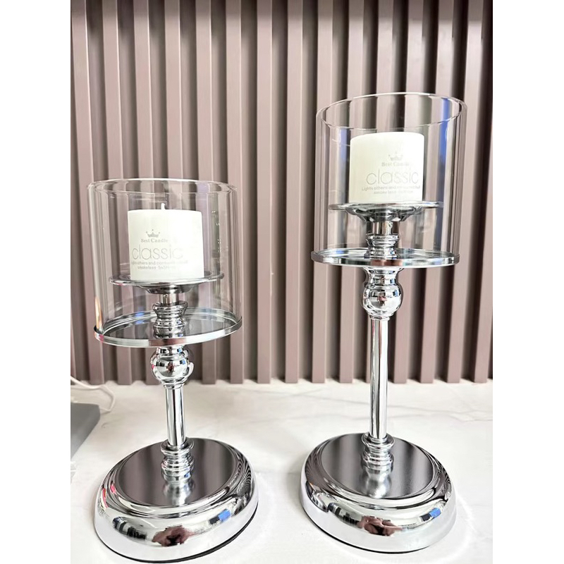 Giá đỡ nến thủy tinh phong cách sang trọng,  trang trí phòng khách, phòng ngủ, phòng bếp....