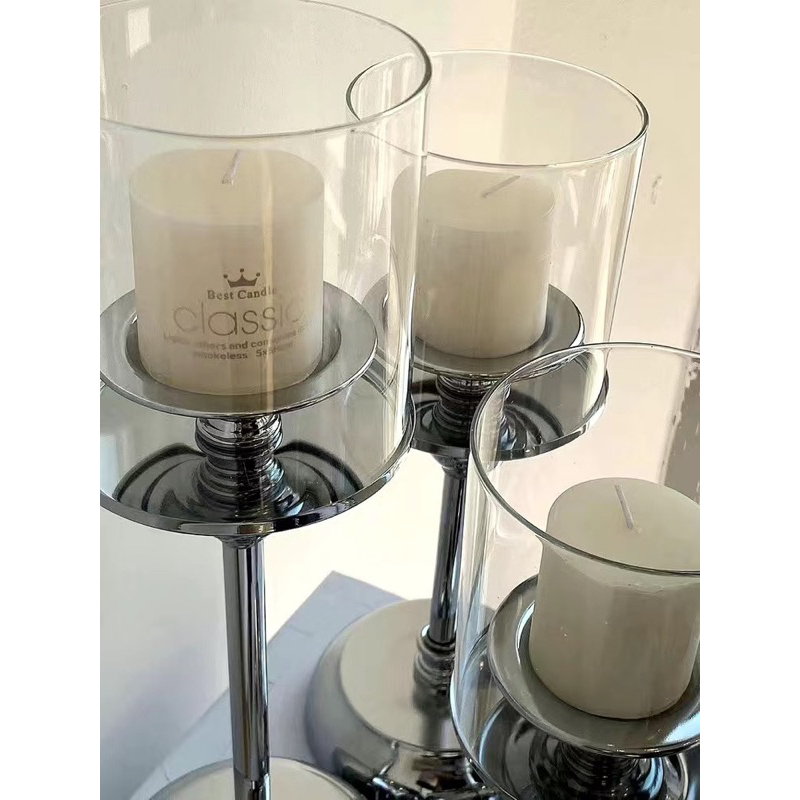 Giá đỡ nến thủy tinh phong cách sang trọng,  trang trí phòng khách, phòng ngủ, phòng bếp....